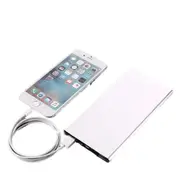 Mobile Phone Dual USB Portable Battery Charger External Power Bank - Silver