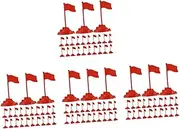 Sosoport 4sets Plastic Display Flags Toy Table Flags Sticks Educational Model for Games Collections 60pcs*4