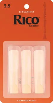 Rico Bb Clarinet Reeds, Strength 3.5, 3-pack