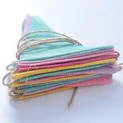 Party Decorations 16M Colorful Jute Linen Flags Pennant Birthday Bunting Banners Wall Hanging Wedding Hanging Banner Party Garland for Home Decor