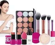 Face Makeup Sets for Women,Professional Makeup Primer Eyeshadow Palette | Long-Lasting Cosmetic Loose Powder, Full Make up Set for Women Girls Teens