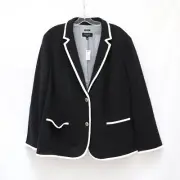 NWT Talbots Aberdeen blazer pique jacket contrast cotton 24W new business office