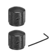 2pcs 6mm Metal Potentiometer Knobs For Guitar Bass Volume Tone Knobs Black