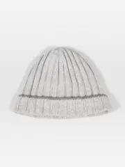 Grey Cashmere Knit Beanie