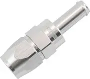 Aeroflow Straight -6AN Hose End to 3/8"Barb Teflon 200 Series Silver - AF214-06-06DS