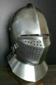 Medieval knight Kelmet 16th Century Close Helmet Armor Visor helmet 16 Ga Steel