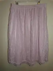 Ann Taylor Loft Skirt Womens Size Small Pink Lace Pull On Elastic Waist NWT $59