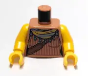 Lego - Minifigure Torso - Female, Tan Brown, Sleeveless, Bag / Purse