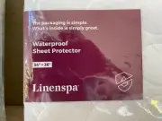Linenspa Waterproof Sheet Protector White 34''x36'' NEW