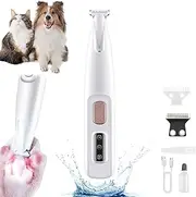 Upgraded Dog Paw Trimmer with LED Light, Rechargeable and Waterproof Pet Paw Trimmer, for Dogs, Cats, Low Noise, Cats, Paws, Eyes, Ears, Face, Body. (1PCS)