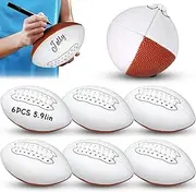 Jenaai 6 Pcs 5.91 Inch Autograph Football Blank Mini Football Size 1 Autograph American Football Customized Football Trophy for Rugby Game