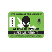 Newfoundland and Labrador Alien Hunting Permit Sticker