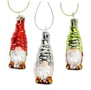 Christmas Gnome Glass Ornaments - Set of 12, 4 of Each Color, Hand Gnomes2