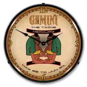Gemini, Zodiac Sign, Lighted Backlit LED Wall Clock Free Shipping
