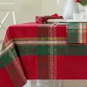 Benson Mills Holiday Legacy Yarn Dyed Jacquard Fabric Table Cloth, Holiday, W...