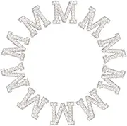 ARTIBETTER 10 Pcs Iron On Patches: Rhinestone Glitter Alphabet Letters for Clothing Accessories, Self Adhesive Decorative Patches for Hats Bags DIY Craft Decoration