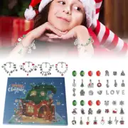 Advent Calendar Christmas Countdown DIY Jewelry Charm Bracelet Making Kit Set #T