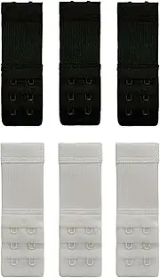 [FOTN] Adjustable Bra Extender 2 Hooks – Soft material Comfortable Fit, Fitting for Plus Size, Postpartum, and Maternity (6 PCS, Black, White, 2 Hook, 0.5''inch), 6 Pcs, Black, White, 2 Hook, 0.5''inch
