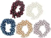 MOTHNUR Elastic Hair Tie Set Women's Fashion Headbands Beads Boho Style Hair Ties Ponytail Holder