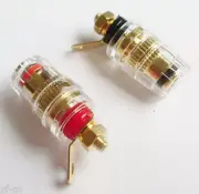 100pcs Speaker Terminals Copper Gold Binding Post 4mm Banana Jack Audio Adapter