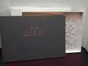 FOX AND FALLOW 'Guest Book - Grey/ Gold Leaf Hardcover 29x20 cm New In Box