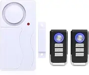 Mengshen Door and Window Alarm, Anti-Theft Burglar Wireless Alarm with Remote Control for Home Security, Easy to Install, 105db (Includes 1 Alarm and 2 Remote Control)