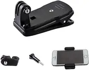 Supkeyer Cellphone Selfie Mount 360 Degree Quick Release Rotary Backpack Hat Clip for Gopro Hero/iPhone 16 15 14 13 12 11 Pro Max XR XS Max X/Samsung LG Sony Phone