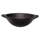 Traditional Indien Handmade Cast Iron Kadai Cooking Wok 9 inch