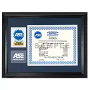 Certificate and Insignia Frame with Master Auto Technician Insignia Patch