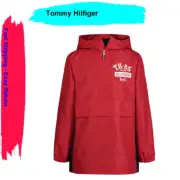 $69.50 Tommy Hilfiger, Boys' Quarter-Zip Pullover Raincoat, Red, 7