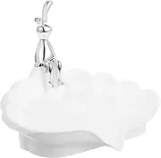 [CATIEBYE] Self-draining Soap Dish for Shower Bathroom Aid Bath Grip Bar White Shell Shape Kitchen Sink