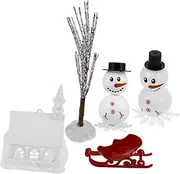 Generic 1 Set Christmas Christmas Craft Snowman Christmas Miniatures for Crafts Winter Crafts for Christmas Arts and Crafts for Winter Accessories DIY Mini Snowmen Plastic