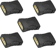 5 Pack 4K 60Hz HDMI Extender, HDMI 2.0 Female to Female Coupler, Gold Plated Connector Supports UHD, 3D, HDR, HDCP, Ethernet, HDMI Adapter Compatible with DVD, Blu-ray, TV, Soundbar, Monitor