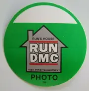 Run DMC Backstage Pass Original 1988 Concert Runs House Rap Hip Hop Music Green