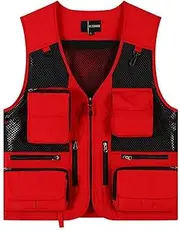 [QtthZZr] Men's Vest Multi-Pocket Outdoor Hiking Fishing Gilet Summer Quick Dry Jacket Sleeveless Multifunctional Waistcoat