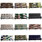 Colourblock Armless Sofa Bed Cover Slipcover Folding Couch Futon Protector Decor