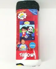 Ryan's World RYAN and PANDA Cartoon Plush Throw Blanket 46" x 60" Kids/Children