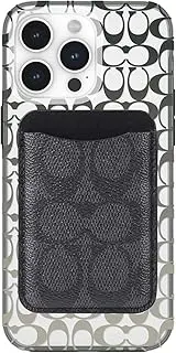 Coach Magnetic Phone Wallet/Card Holder - Compatible with MagSafe Phones and Cases - Signature Charcoal