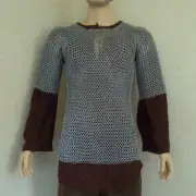 Medieval Zinc Chain Mail Shirt Haubergeon For Men Butted Chainmail Reenactment
