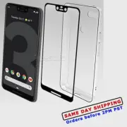 Tempered Glass Screen Protector Soft TPU Protective Case fit Google Pixel 3 XL