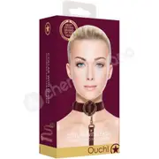 Ouch Halo Red &amp; Gold Luxury Collar With Leash