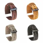 Men Genuine Leather Watch Strap Band with Spring Bar Retro Black Brown 20mm/22mm