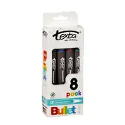 Texta Bullet Permanent Marker Assorted Colours (8pk)