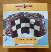 VINTAGE NORDIC WARE CHECKERBOARD CAKE PAN SET
