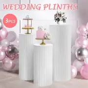 3Pcs Wedding Plinth Cylinder Pedestal Stand Decoration Table Cake Flower Display