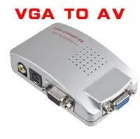 在飛比找Yahoo!奇摩拍賣優惠-【紘普】附線VGA轉AV S端子VGA to TV電腦轉電視