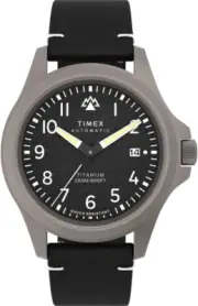 Timex Men'S Expedition North Titanium Automatic 41Mm Watch - Black Strap Black D