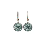 Bohemian Vintage Openwork Floral Round Earrings Elegant Jewelry Women Fashion