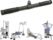 Straight Bar Pull Down 360 Rotating Lat Pulldown Attachments Cable Gym Black