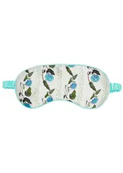 Jessica Russell Flint Rosewood Printed Silk eye Mask - Green ONE SIZE